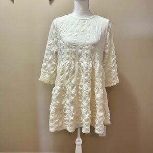 Blu Pepper Tiered 3/4 Sleeve Mini Dress Size Large